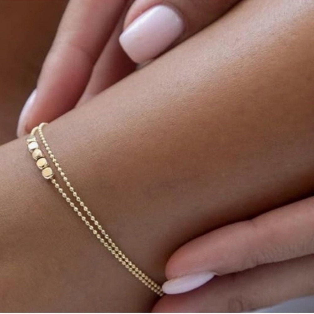 NEW 14K Gold Plated Elegant Gold Ankle Bracelet - Picture 5 of 6
